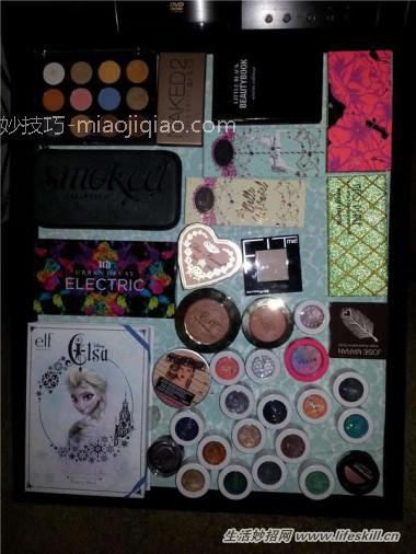 巧手改造磁性黑板,变成化妆品收纳板!