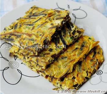 海带鸡蛋饼的做法