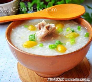 白果排骨粥的做法