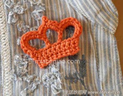 钩针手工编织——王冠胸针