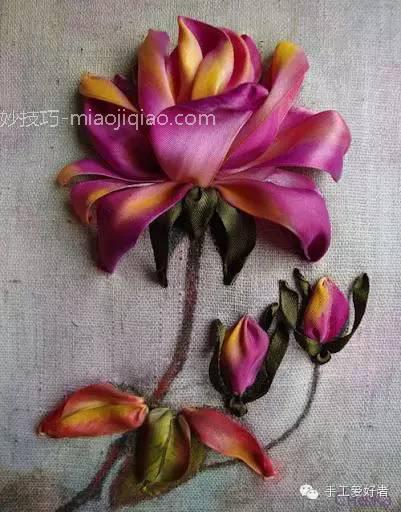 在织布上种花,美轮美奂丝带绣