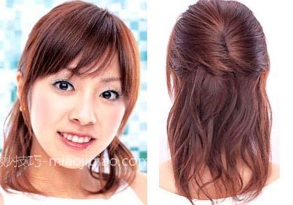 中长发美女 超简单3步变发花招 